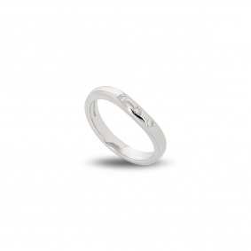 White Gold Diamond Contour Wedding Band White Gold Diamond Contour Wedding Band